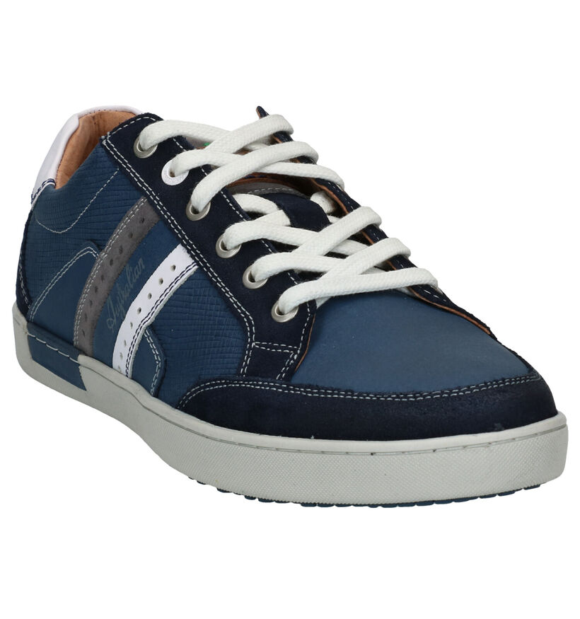 Australian Lombardo Chaussures à lacets en Bleu en cuir (289121)