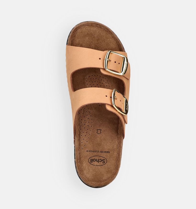 Scholl Bora 2 Buckles Nu-pieds plates en Cognac pour femmes (369876)