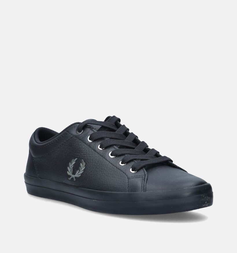Fred Perry Baseline Zwarte Veterschoenen voor heren (349694) - geschikt voor steunzolen