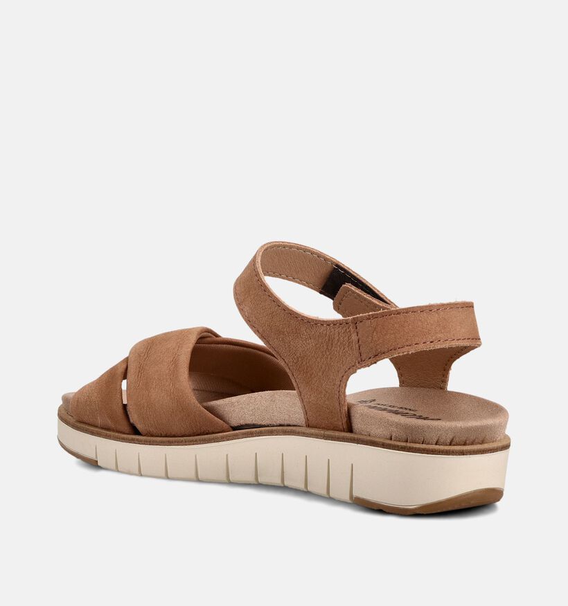 Solemade Sandales plates en Cognac pour femmes (371644) - pour semelles orthop&eacute;diques