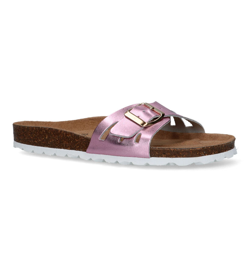 Signatur Roze Slippers in leer (319822)