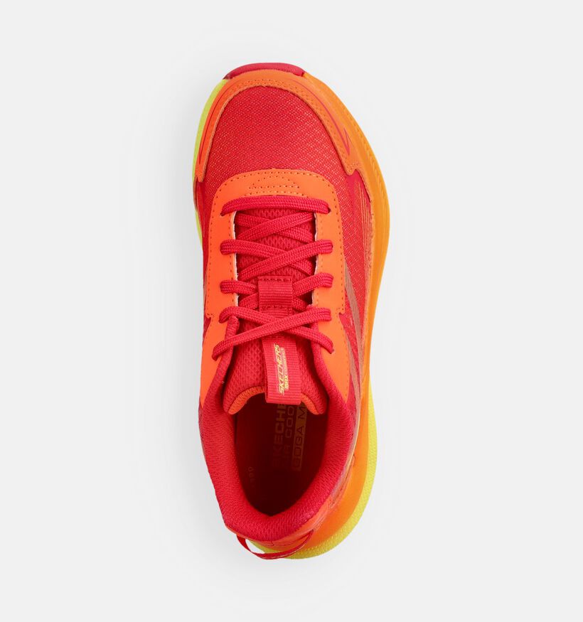 Skechers Max Cushioning Baskets basses en Orange pour filles, gar&ccedil;ons (377113)