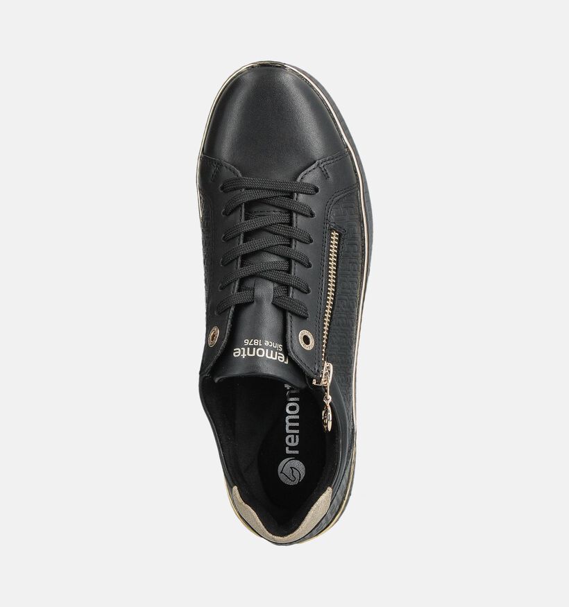 Remonte Zwarte Sneakers met Veter en Rits voor dames (360408) - geschikt voor steunzolen