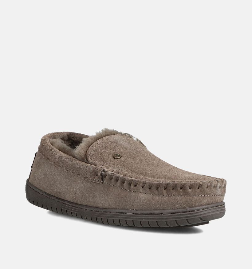 Grizzly Gesloten pantoffels Taupe voor heren (363338)