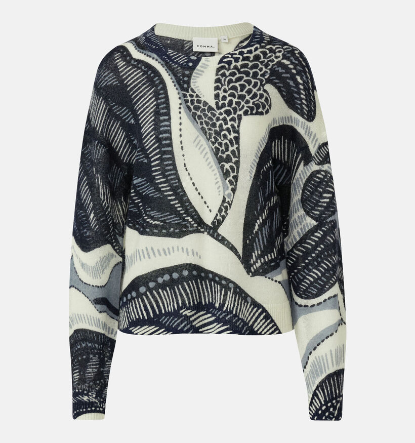 comma Beige/Blauwe Trui voor dames (364456)