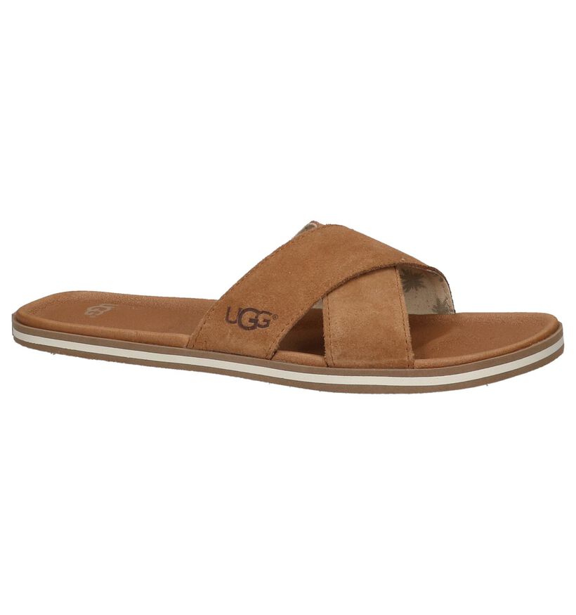 Zwarte Sportieve Slippers UGG Beach Slide in daim (210320)