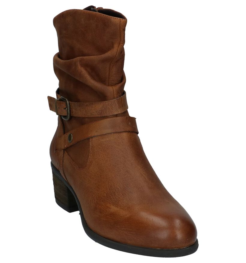 Korte Laarzen Cognac SPM in leer (226835)