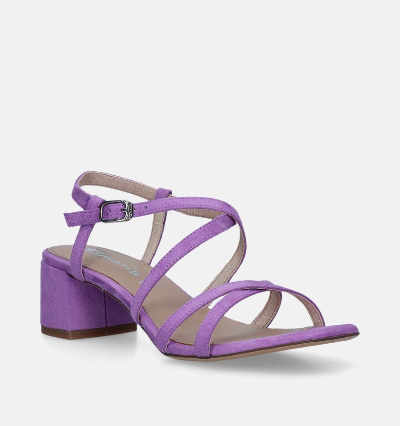 Tamaris Sandales avec talon carré en Mauve pour femmes (338270)