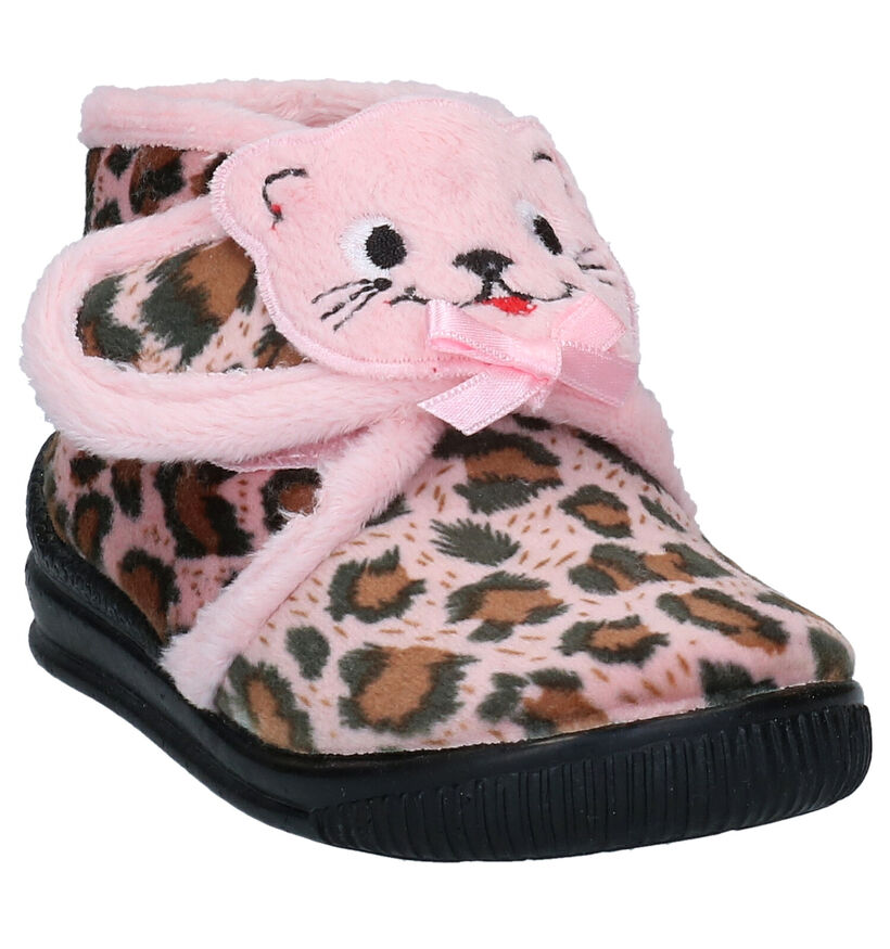 Milo & Mila Roze Pantoffels in stof (278466)