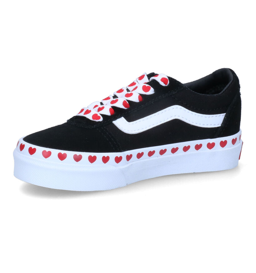 Vans Ward Heart Foxing Zwarte Sneakers voor meisjes (303053)