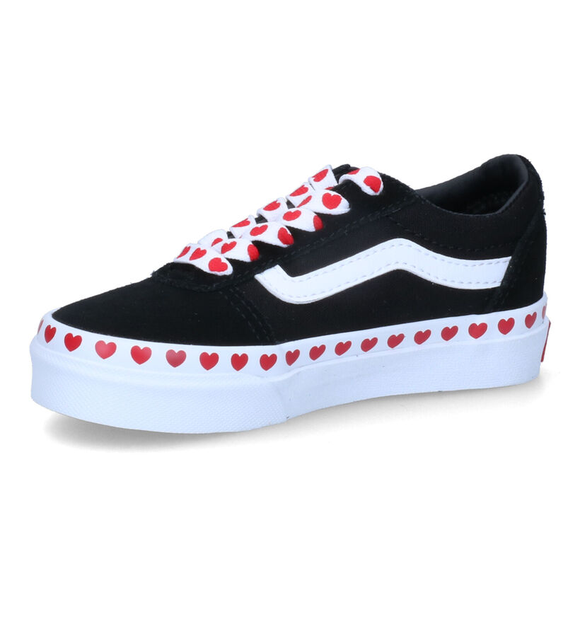 Vans Ward Heart Foxing Baskets en Noir pour filles (303053)