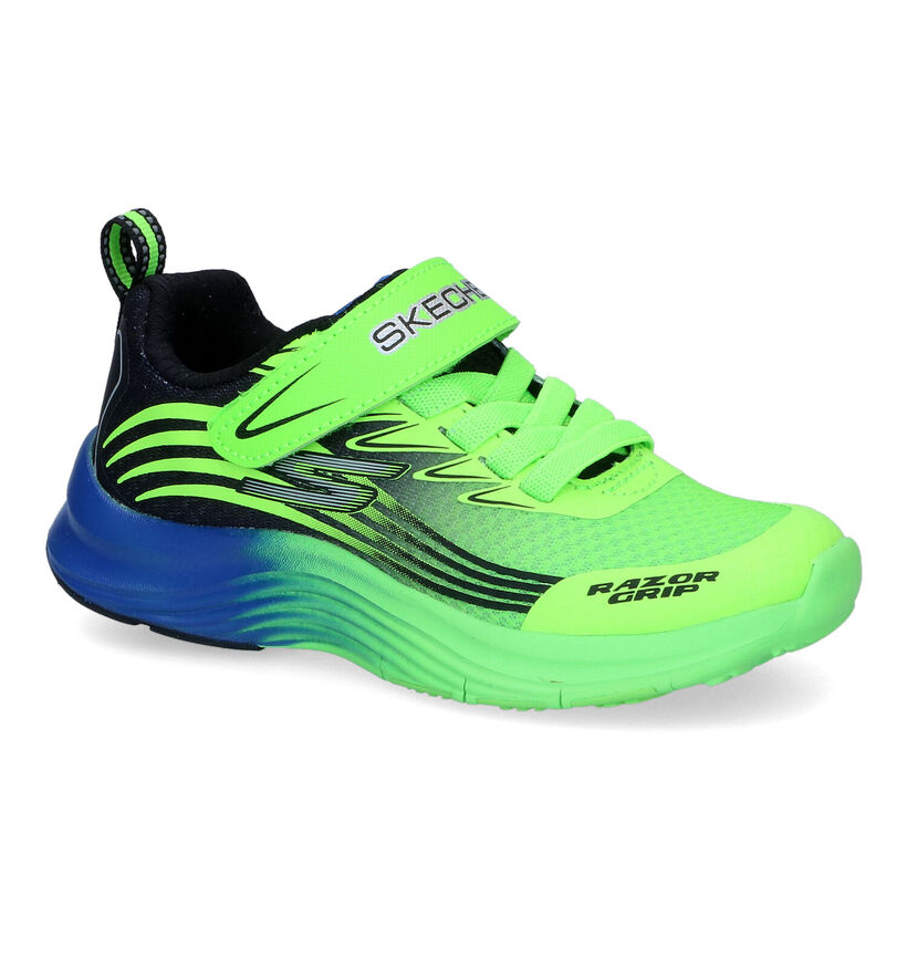 Skechers Razor Grip Baskets en Vert pour garçons (318184)