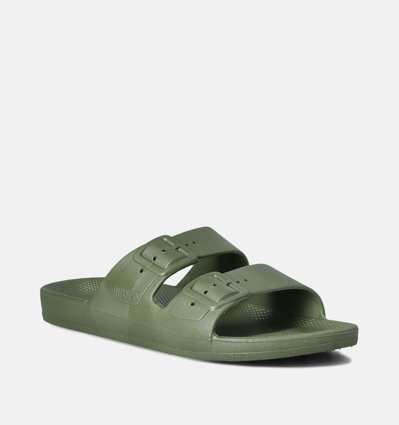 Freedom Moses Basic Claquettes en Vert kaki pour femmes (354876)