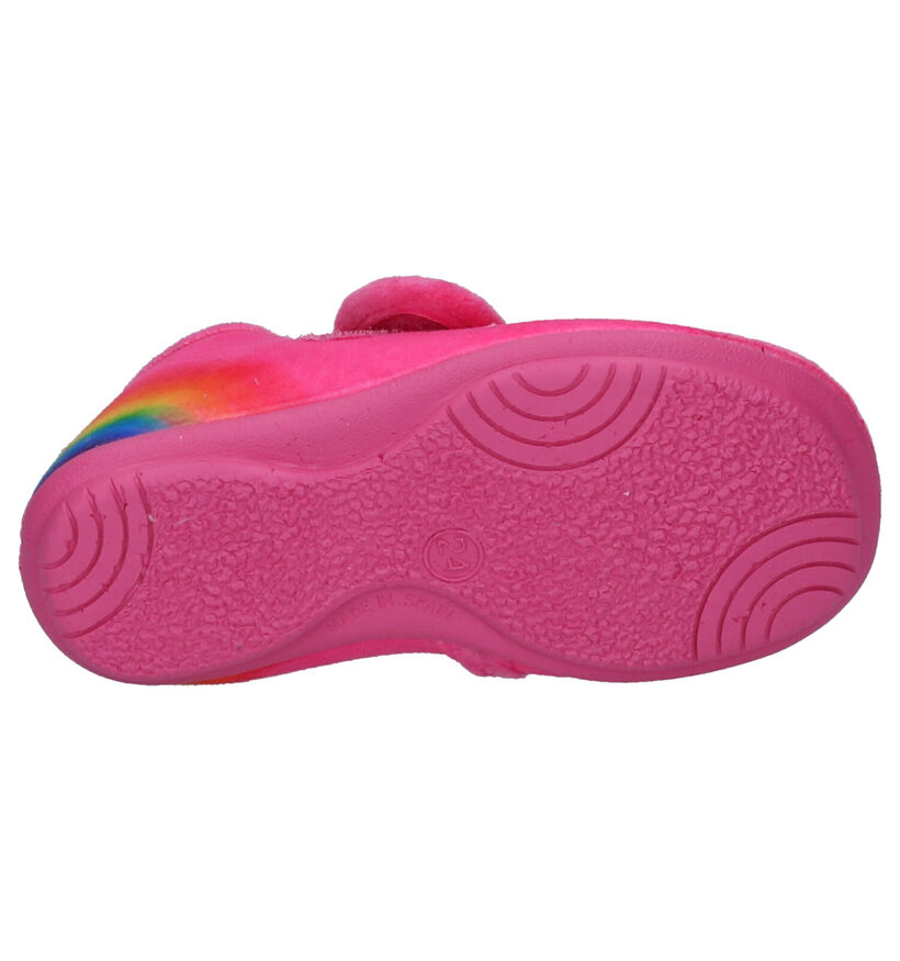 Milo & Mila Fuxia Pantoffels in stof (255006)