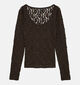 Vero Moda Flora Donkerbruine T-shirt met Lange Mouwen voor dames (381313)