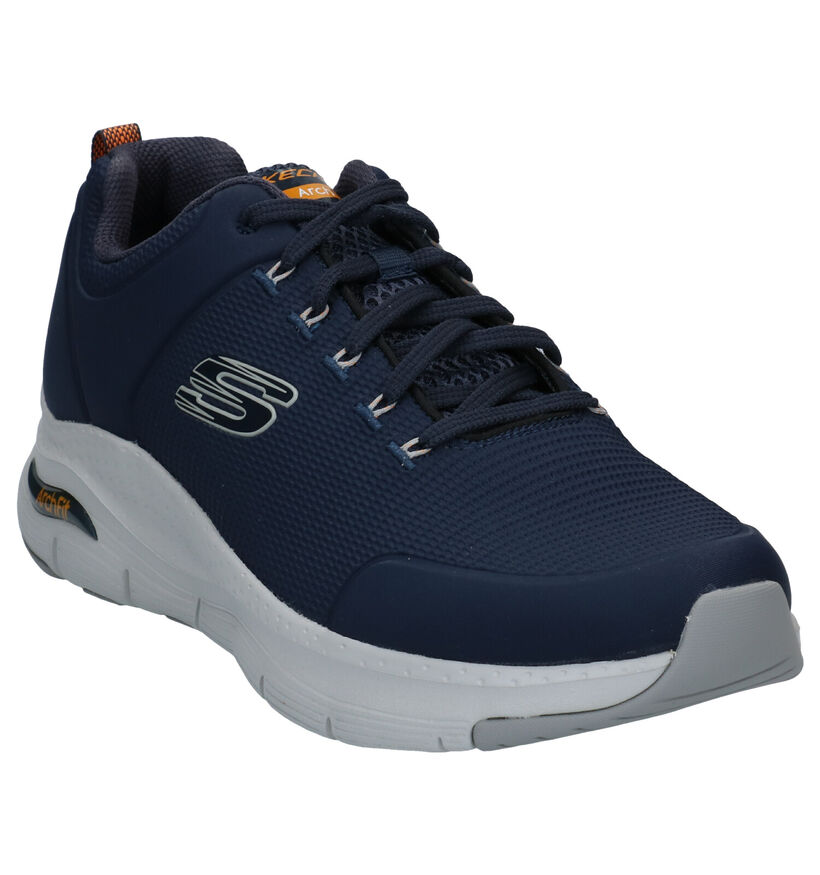 Skechers Arch Fit Blauwe Sneakers in stof (287001)