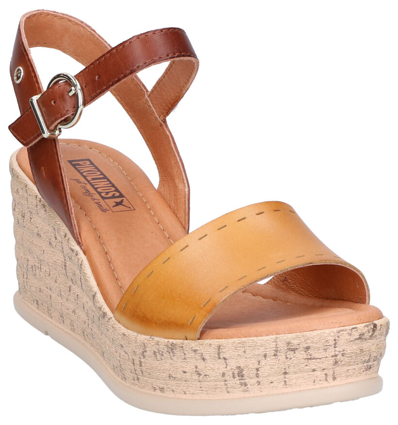 Pikolinos Cognac Sandalen in leer (272433)