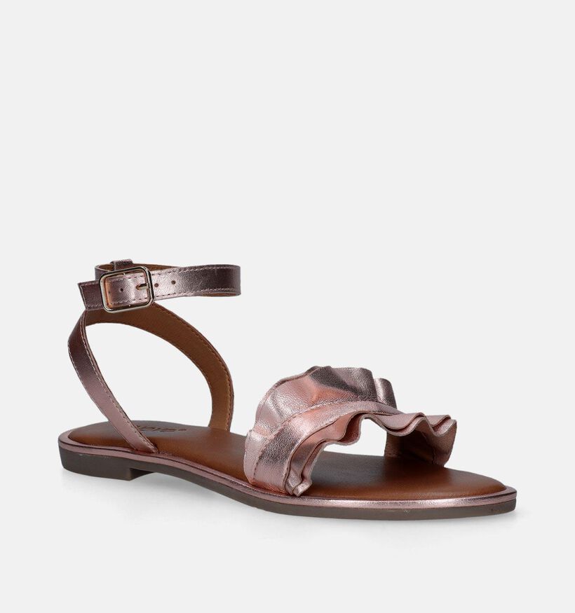 Inuovo Sandales plates en Or rose pour femmes (341521)