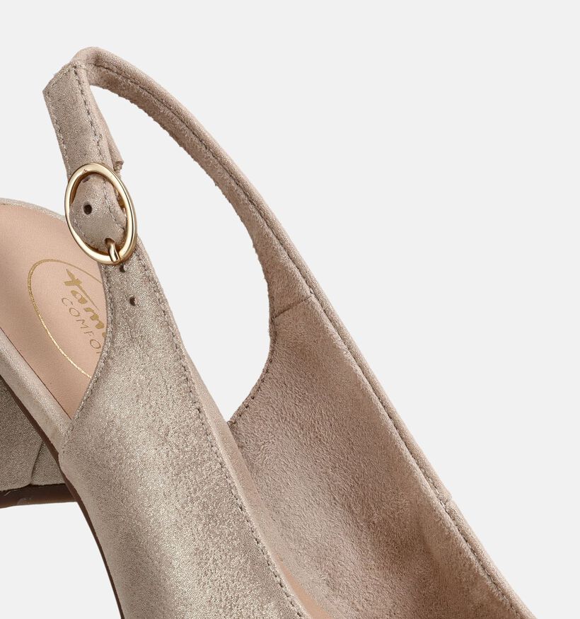 Tamaris Comfort Escarpins slingback en Or pour femmes (367858)