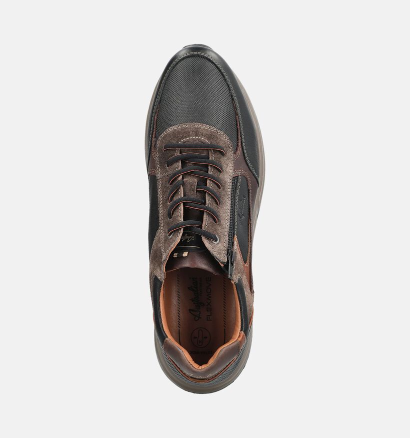 Australian Hawker Width Zwart Schoenen met Veter en Rits voor heren (378406) - geschikt voor steunzolen