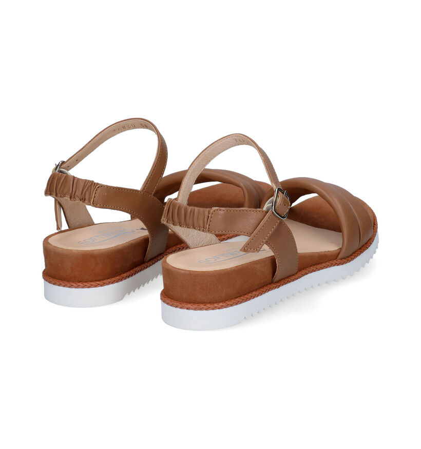 Softwaves Cognac Sandalen in leer (308339)