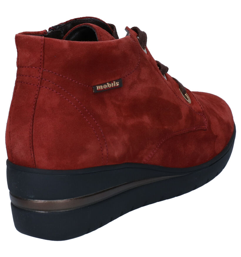 Mobils by Maphisto Peryne Bottillons plates en Rouge en nubuck (298111)