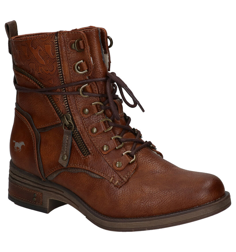 Mustang Cognac Boots in kunstleer (294293)