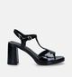 Marco Tozzi Zwarte Sandalen met blokhak voor dames (338347)