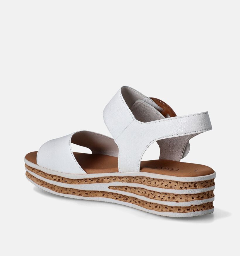 Gabor Best Fitting Witte Sandalen met sleehak voor dames (352071)