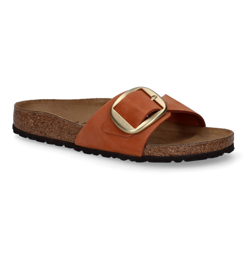 Birkenstock Madrid Big Buckle Zwarte Slippers in nubuck (322776)