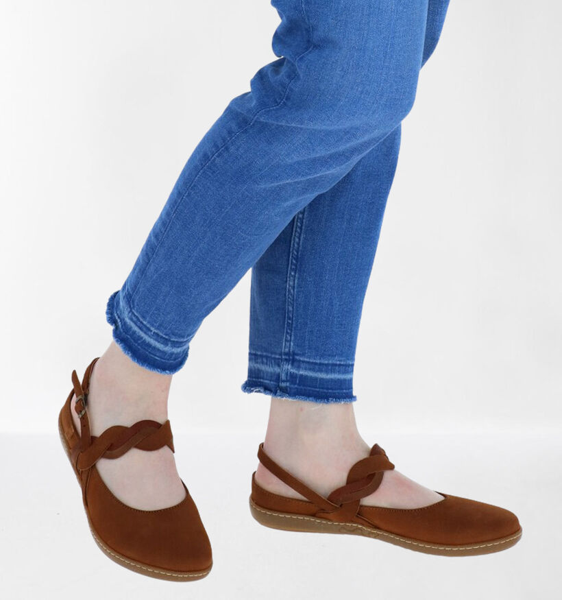 El Naturalista Cognac Ballerina's met Bandje in leer (288882)