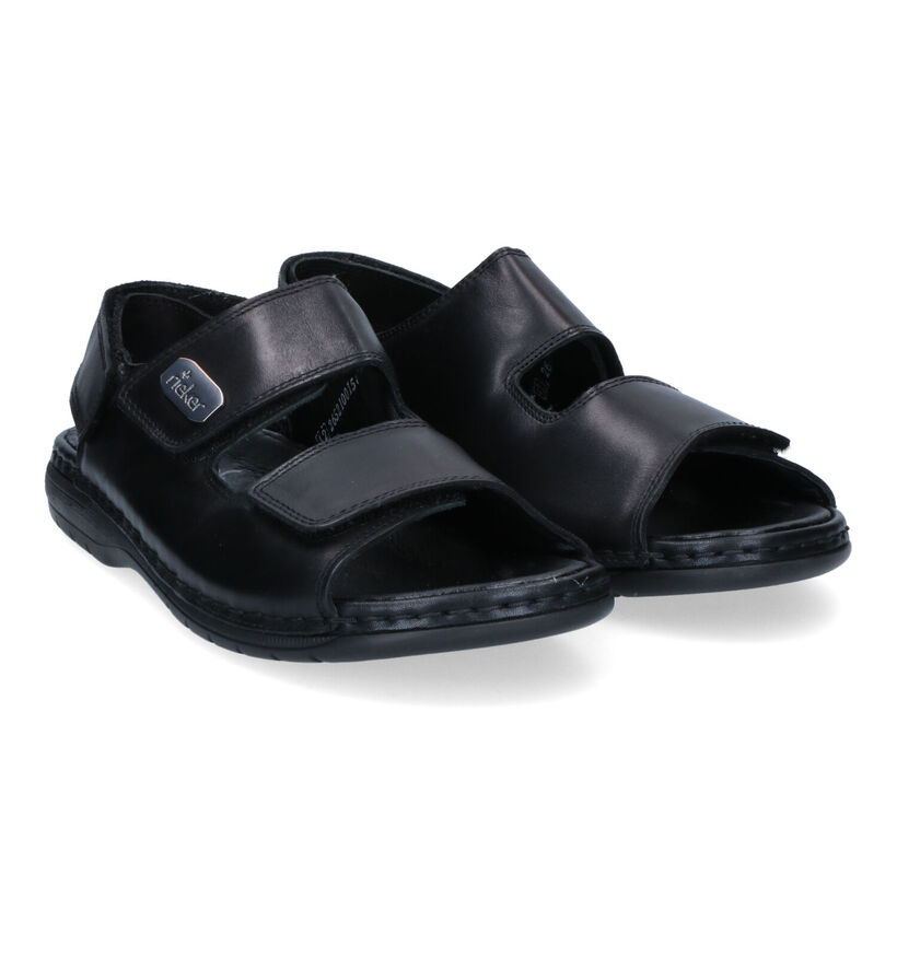 Rieker Zwarte Sandalen in leer (308618)