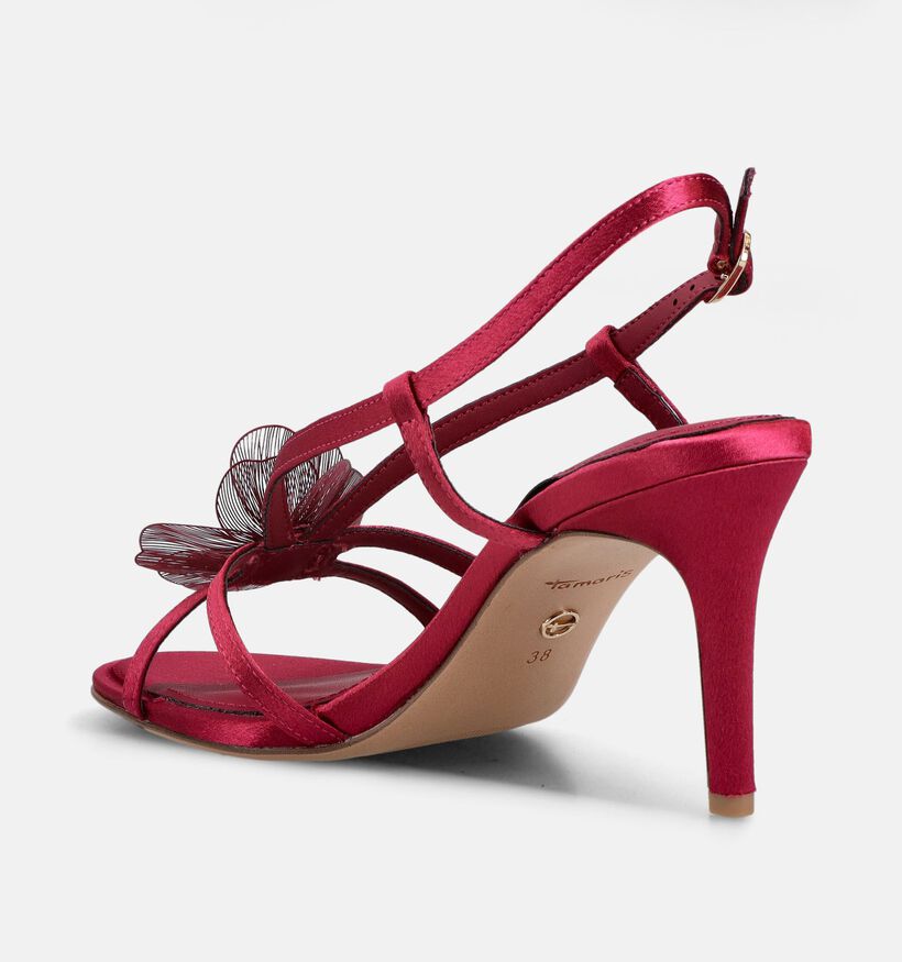 Tamaris Flower Sandales &agrave; talons en Fuchsia pour femmes (373621)