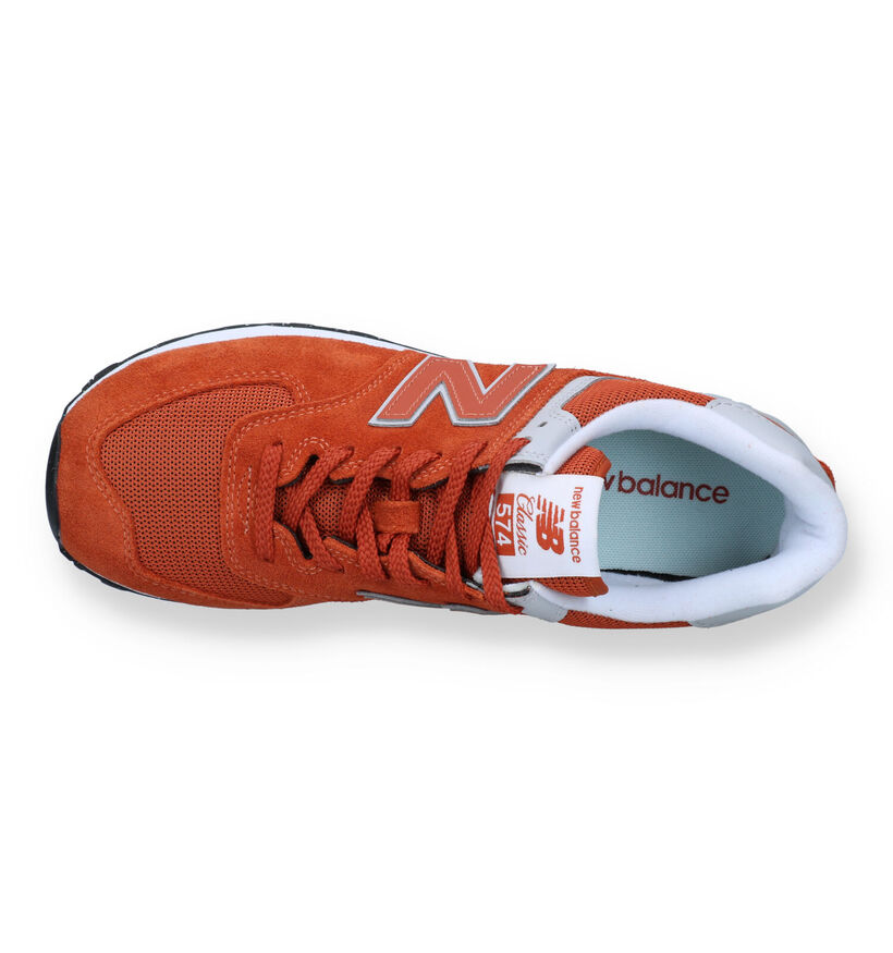 New Balance 574 Baskets en Blanc en daim (319188)
