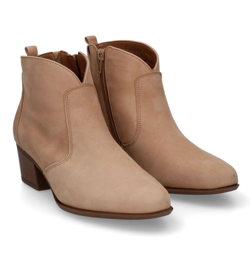 Comfort Santiags en Camel en daim (307744)