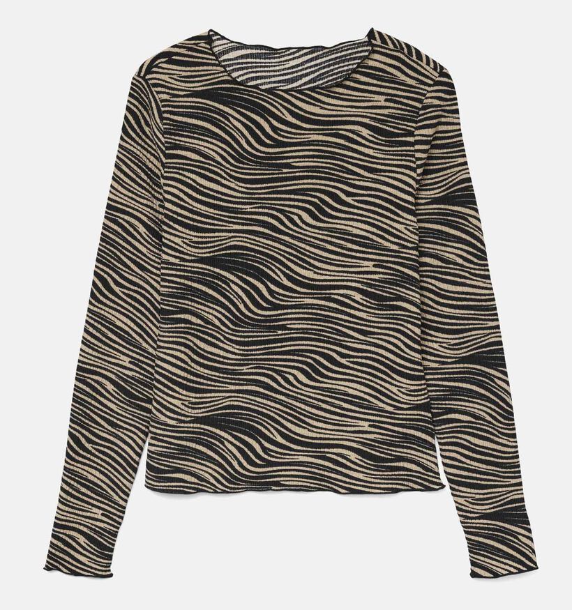 Vero Moda Curve Friga T-shirt en Noir/Ecru pour femmes (364517)