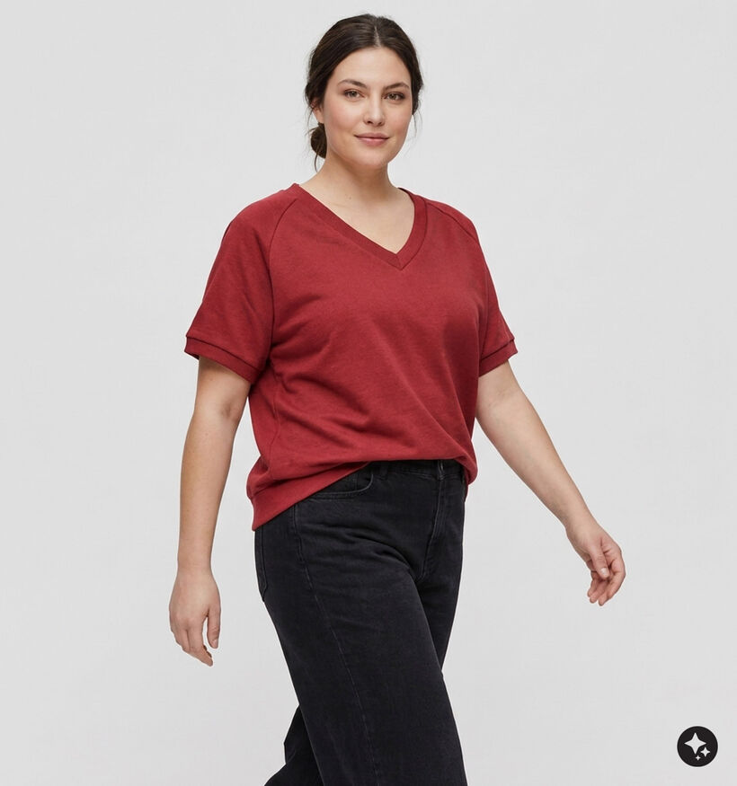 Vero Moda Curve Simone Sweatshirt en Rouge pour femmes (378137)
