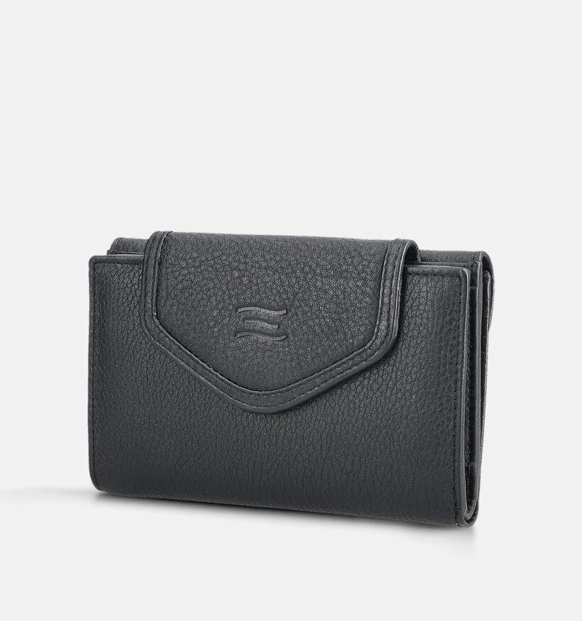 Crinkles Porte-monnaie &agrave; rabat en Noir pour femmes (373881)