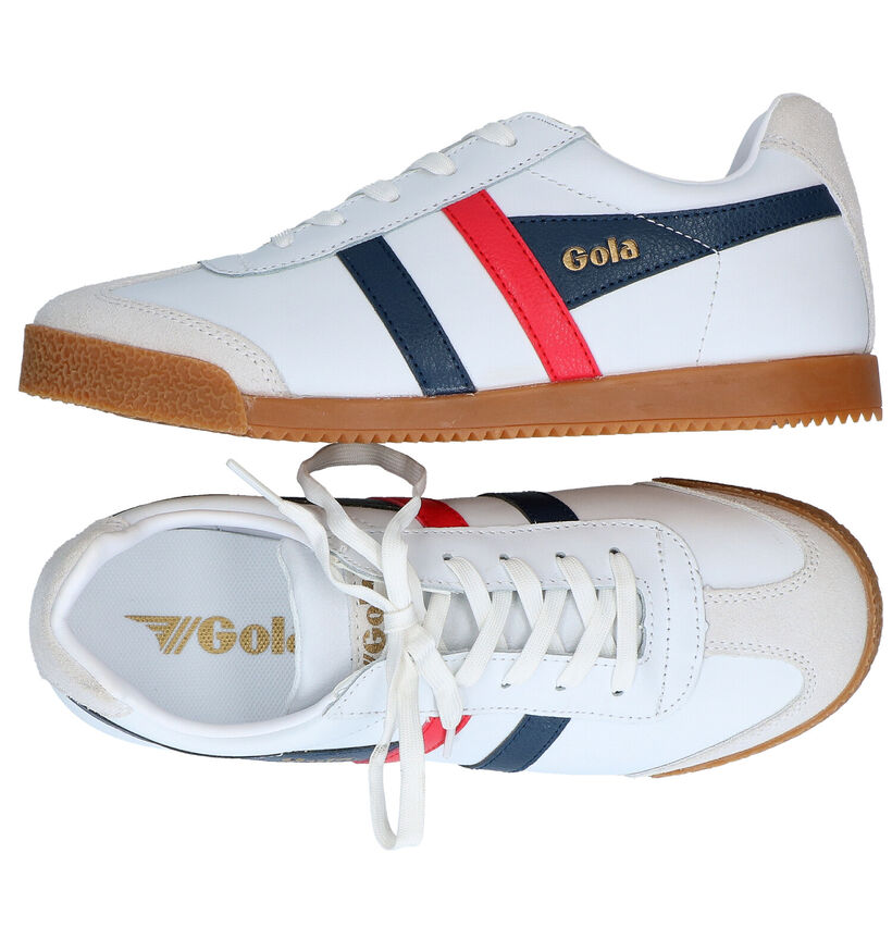 Gola Harrier Baskets en Blanc en cuir (288687)