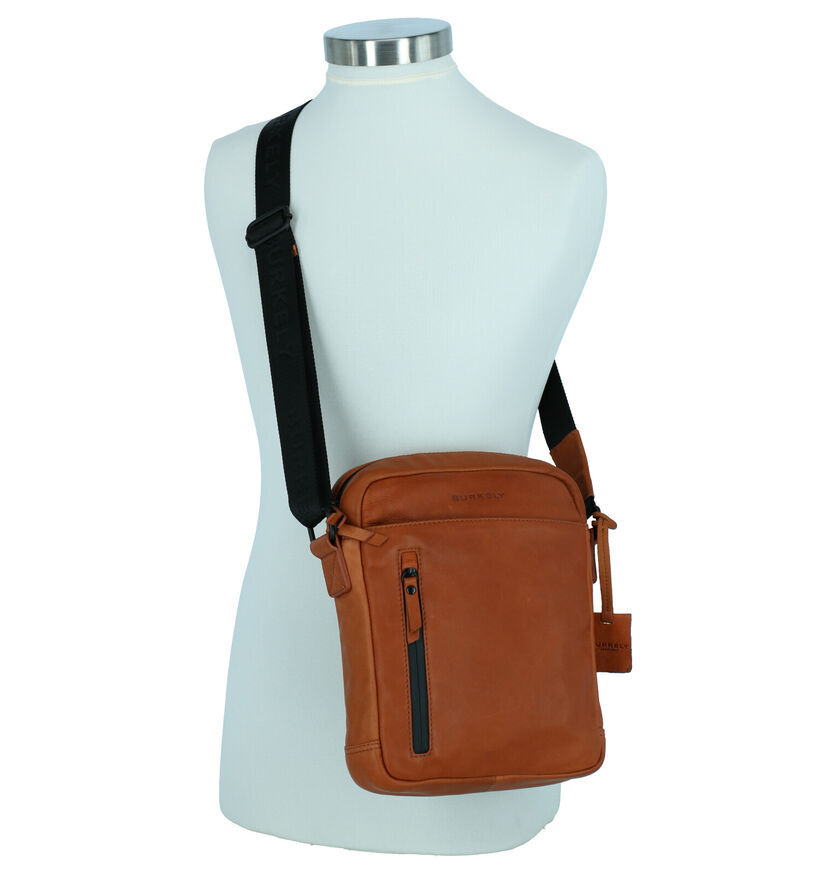 Burkely Rain Riley Zwarte Crossbody Tas in leer (260985)