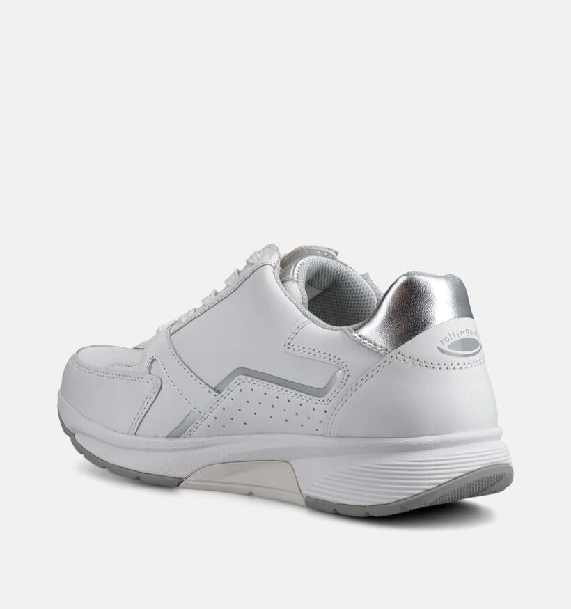 Gabor Rollingsoft Witte/Zilveren Veterschoenen voor dames (368395) - geschikt voor steunzolen