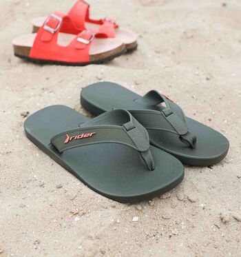 Rider Nu-pieds Noir/Bleu/Vert