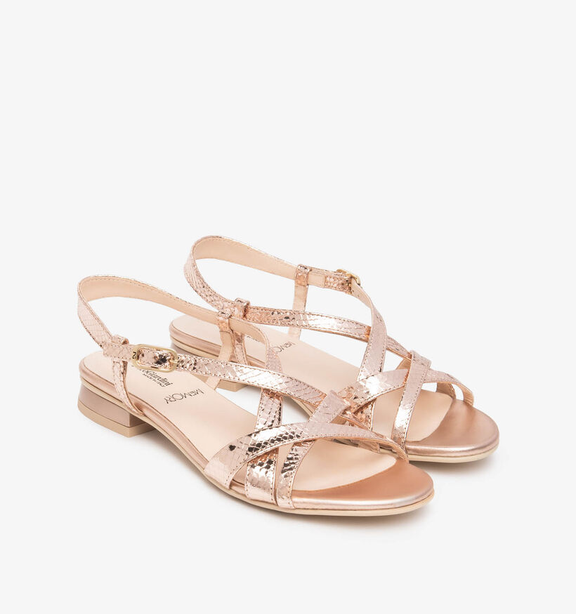 NeroGiardini Sandales plates en Or ros&eacute; pour femmes (370700)