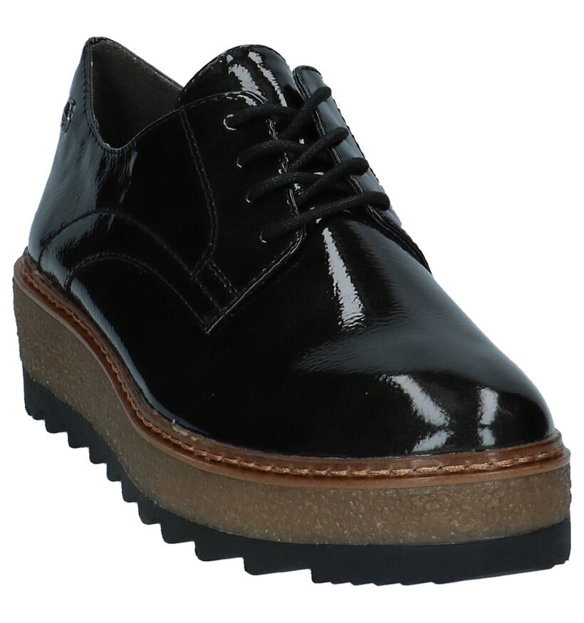 Tamaris Chaussures à lacets en Noir en cuir verni (222168)