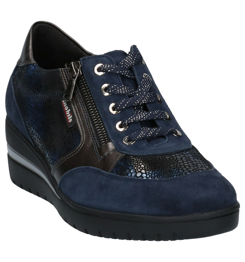 Mobils By Mephisto Patrizia Blauwe Veterschoenen in nubuck (259750)