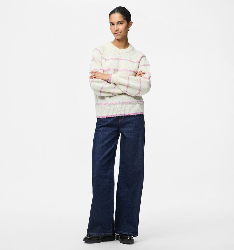 Pieces Nelia Pull en Beige/Rose pour femmes (378352)