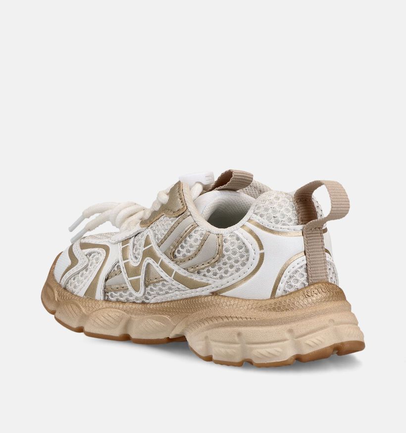 Naturino Wave Witte/Gouden Sneakers voor meisjes (377265) - geschikt voor steunzolen