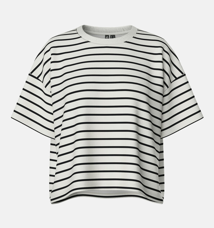 Pieces Chilli T-shirt rayé en Blanc pour femmes (335618)