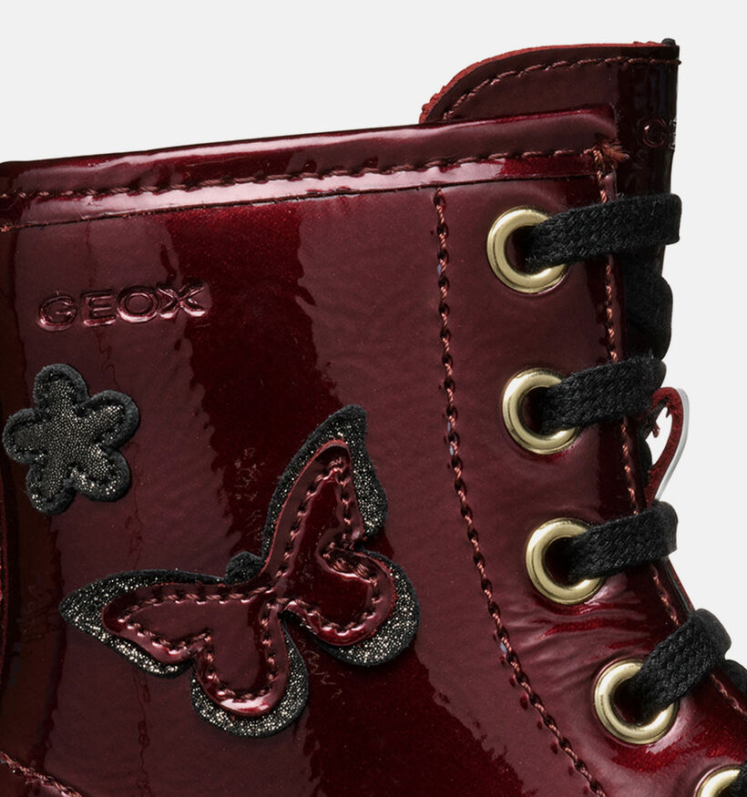 Geox Shaylax Boots &agrave; lacets en Bordeaux pour filles (376264) - pour semelles orthop&eacute;diques