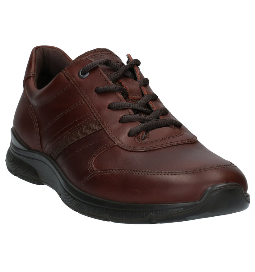 ECCO Irving Casual Veterschoenen Cognac in leer (213914)